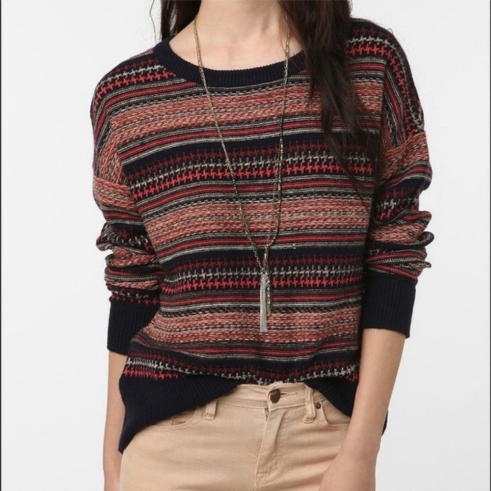 UO Urban Outfitters Coincidence & Chance Sweater Striped Crew/Scoop Neck
